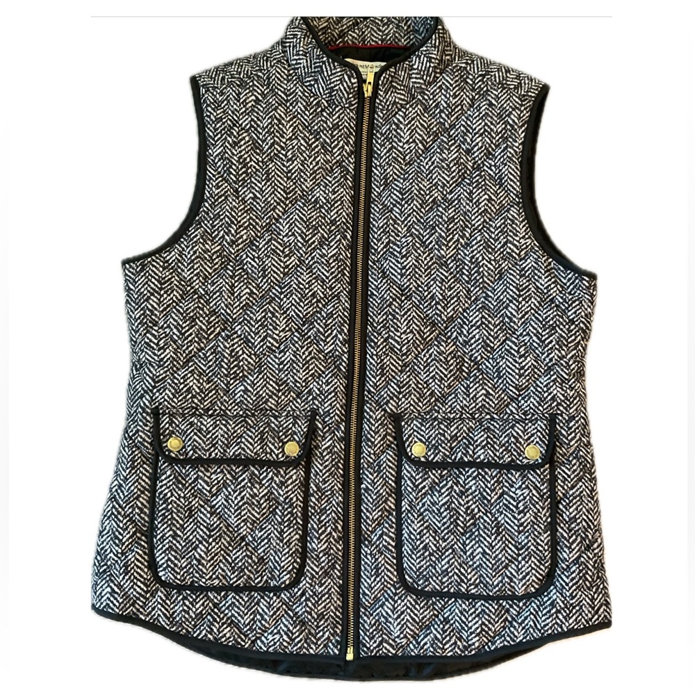 Catherine Malandrino Black and White Quilted Diamond  Vest